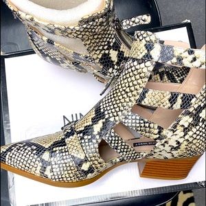 Ninewest snakeskin ankle bootie
